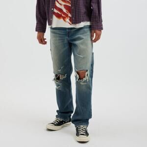 BDG Urban Outfitters Dark Wash Denim Baggy Skate Fit Jeans Mens 31/32 Distressed